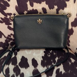 Tory Burch Black Crossbody Bag with Gold Accents